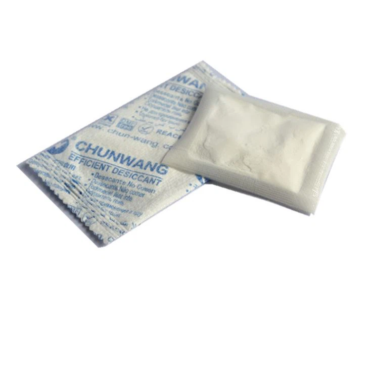 Kleine Packung Calciumchlorid-Trockenmittel mit Sicherheitsdatenblatt